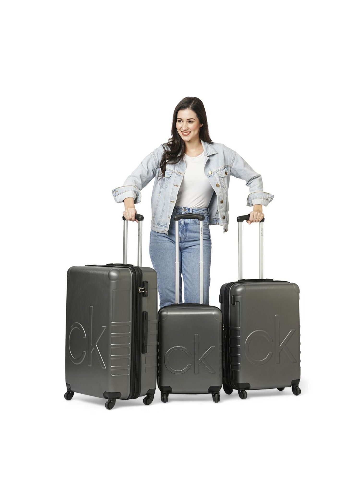 Calvin Klein Midtown Tour Deep Forest Textured Hard Cabin Trolley Bag - 53 cm