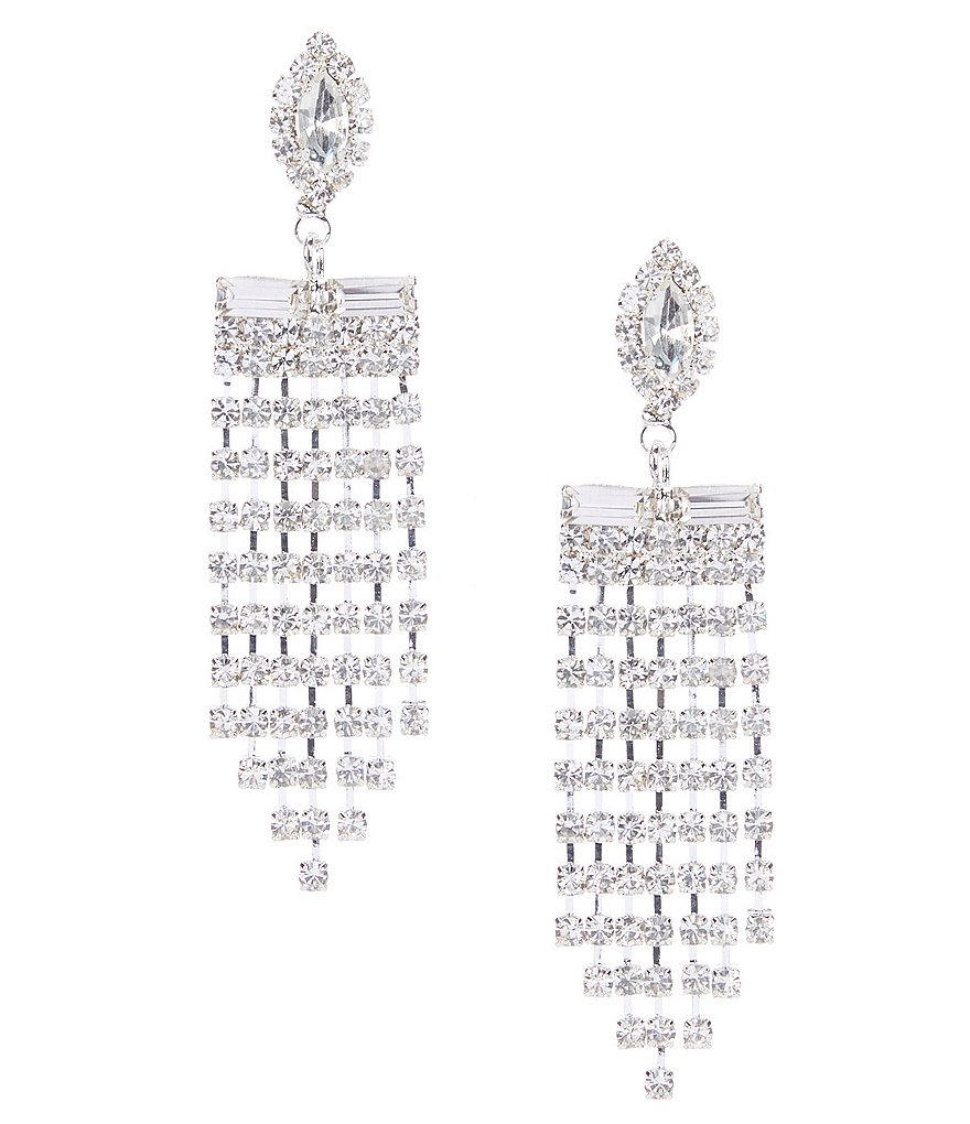 Cezanne Chevron Fringe Chandelier Earrings