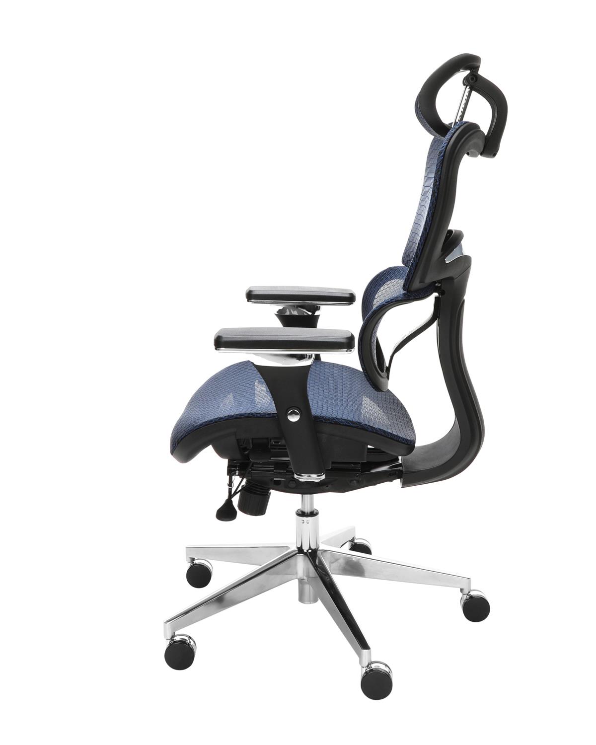 OFM Ergo Office Chair featuring Mesh Back and Seat with Optional Headrest, in Blue (540-BLU)