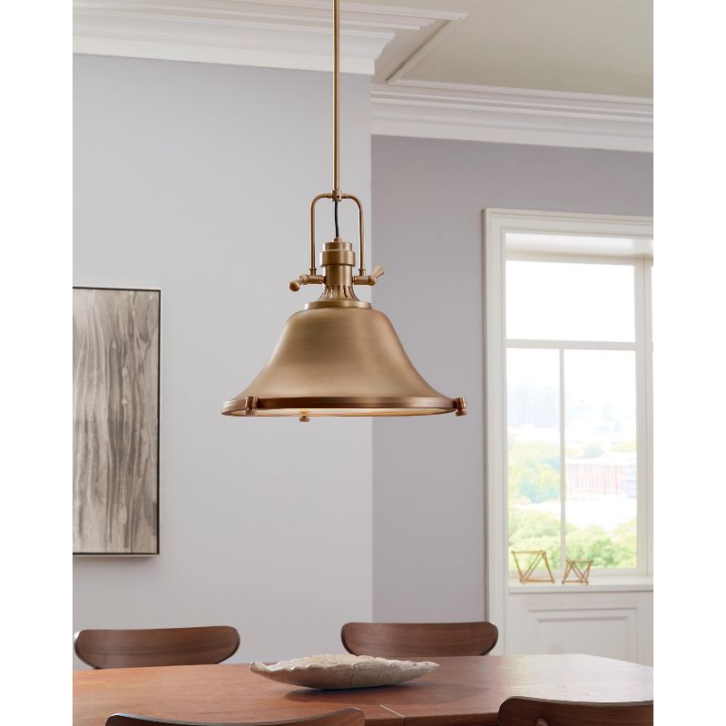 Sea Gull Lighting Stone Street 3-Light, 22" Pendant, Satin Brass, 6514403-848