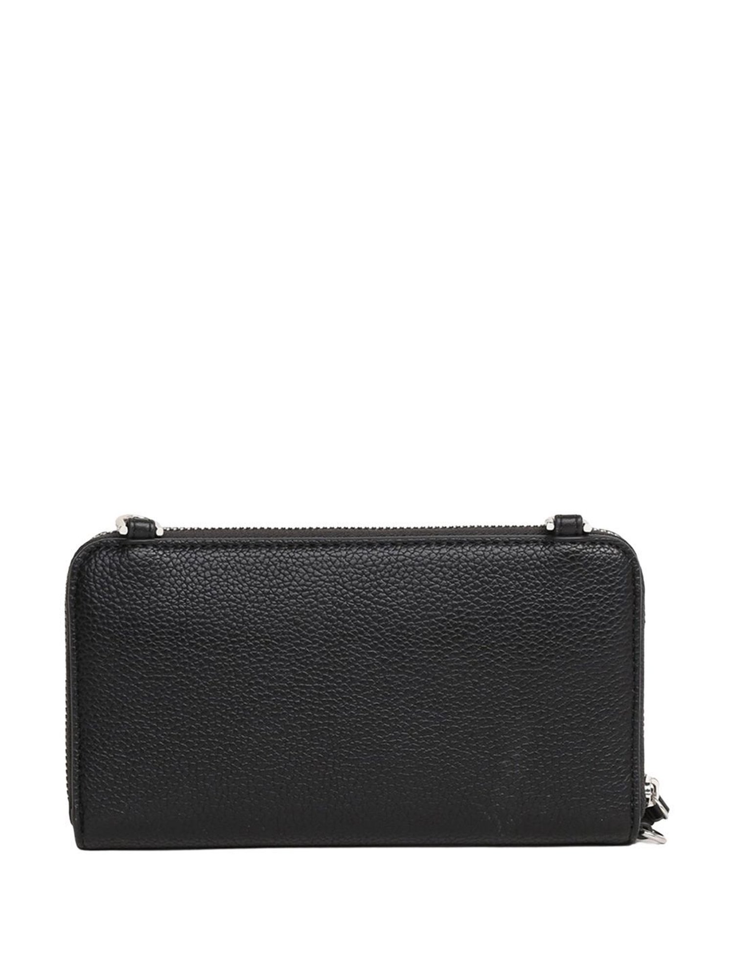 CALVIN KLEIN Black MARBLE Zip Around Wallet