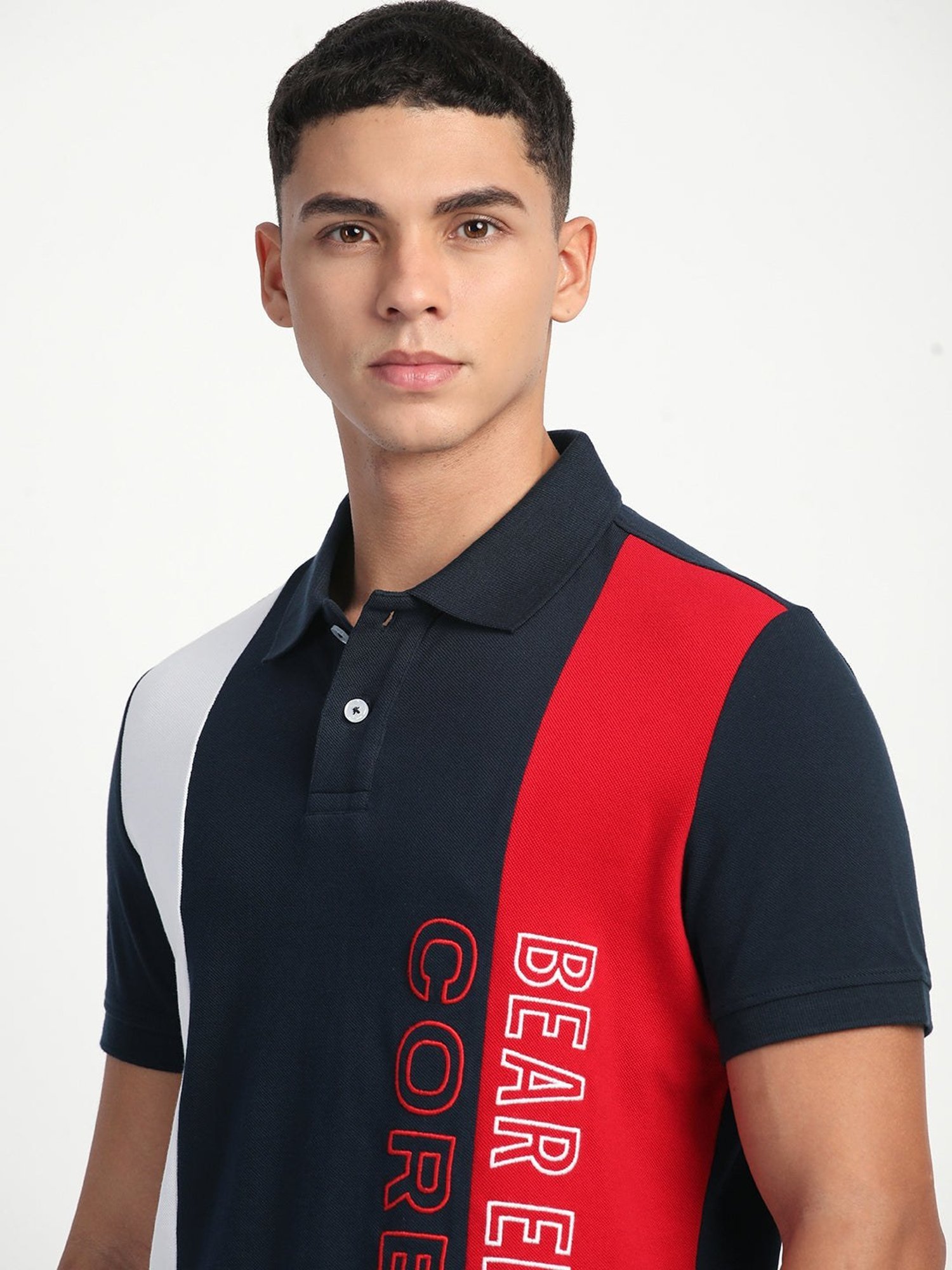 The Bear House Multicolored Cotton Slim Fit Printed Polo T-Shirt