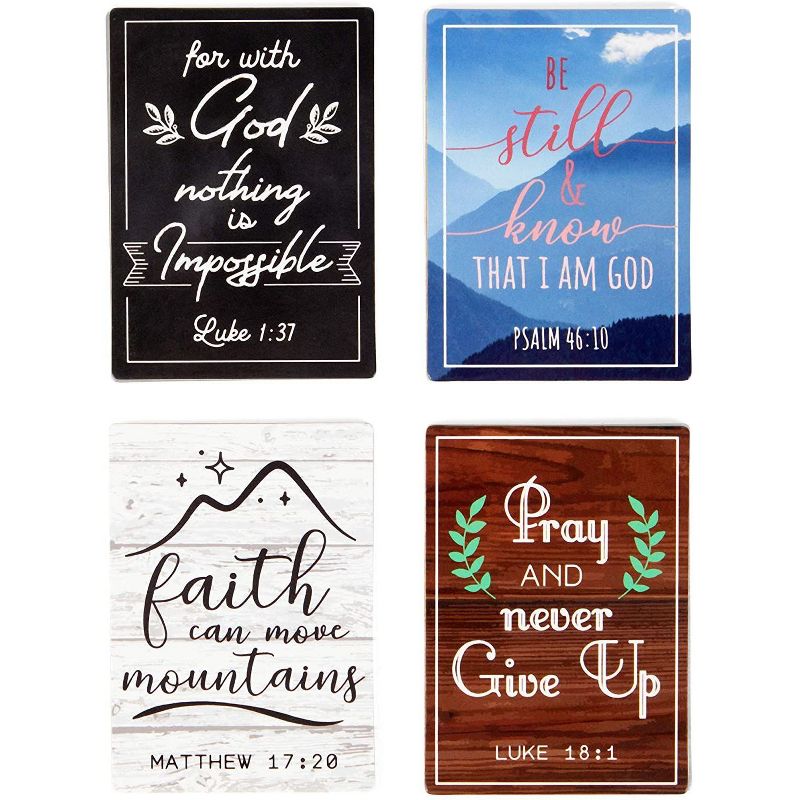 Faithful Finds 12-Pack Inspirational Refrigerator Magnets with Bible Verses, Scripture (3 Sizes)