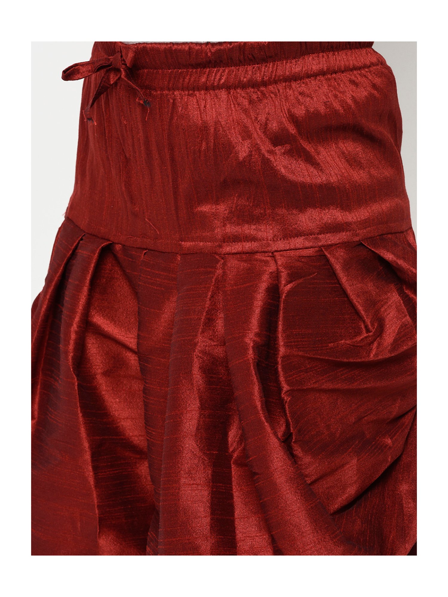 Deyann Kids Green & Red Solid Full Sleeves Kurta with Patiala