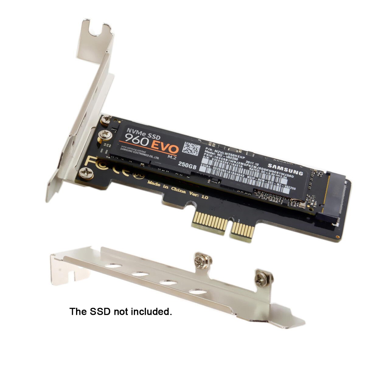 Low Profile PCI-E 3.0 x4 Lane to M.2 NGFF M-Key SSD Nvme AHCI PCI Express Adapter Card