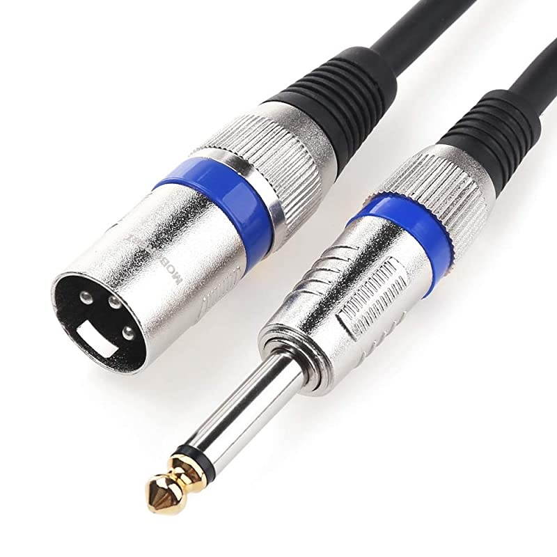 XLR Microphone Cable  XLR Male to 1/4"(6.35mm) Mono Plug Interconnect Cable, Powered Speakers, Stage, DJ, Studio Sound Consoles(5Feet)