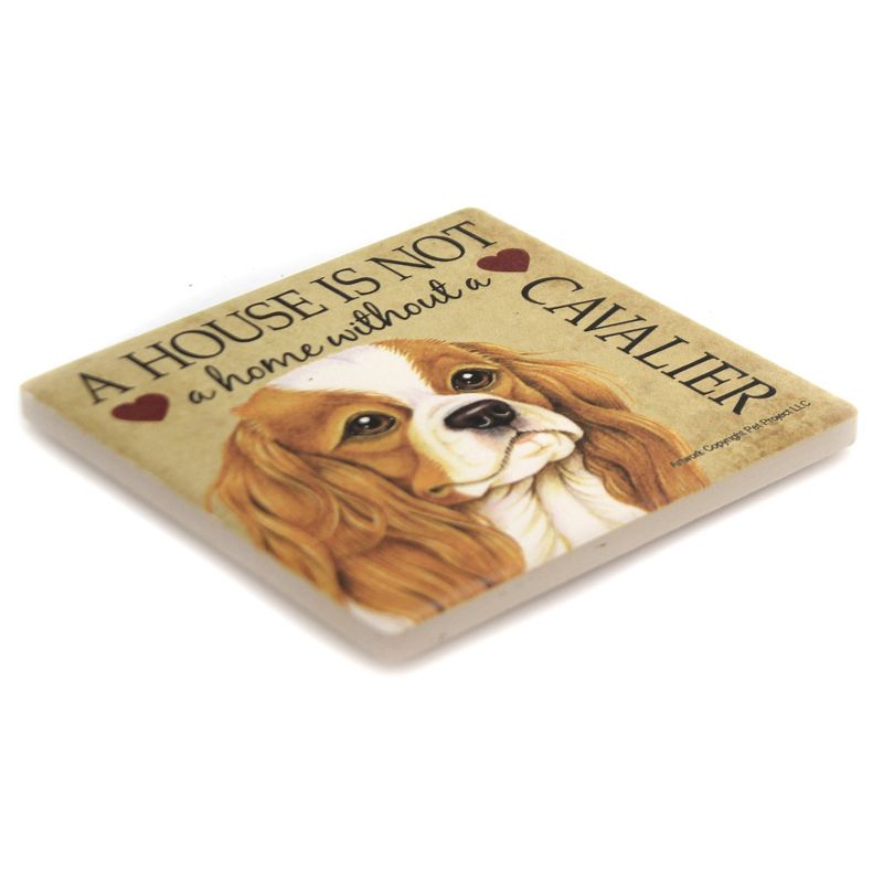 Animal 4.0" Cavalier - Home Cork Back Coaster Easel Sjt Enterprises  -  Coasters