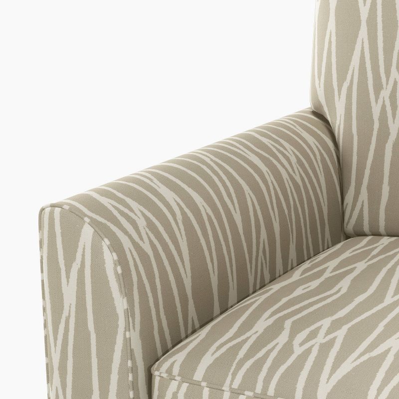Pascal Modern Half Round Arm Swivel Club Chair Modern Geometric Print Tan - Handy Living