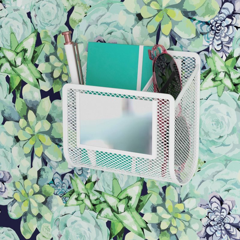 U Brands Magnetic Mesh Mirror Locker Cup - White