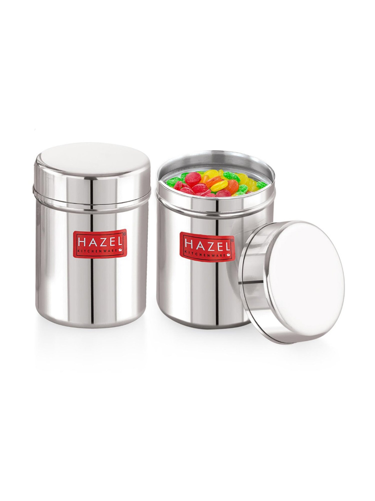 HAZEL Silver Stainless Steel Air Tight Storage Containers 200 ml - Set of 2