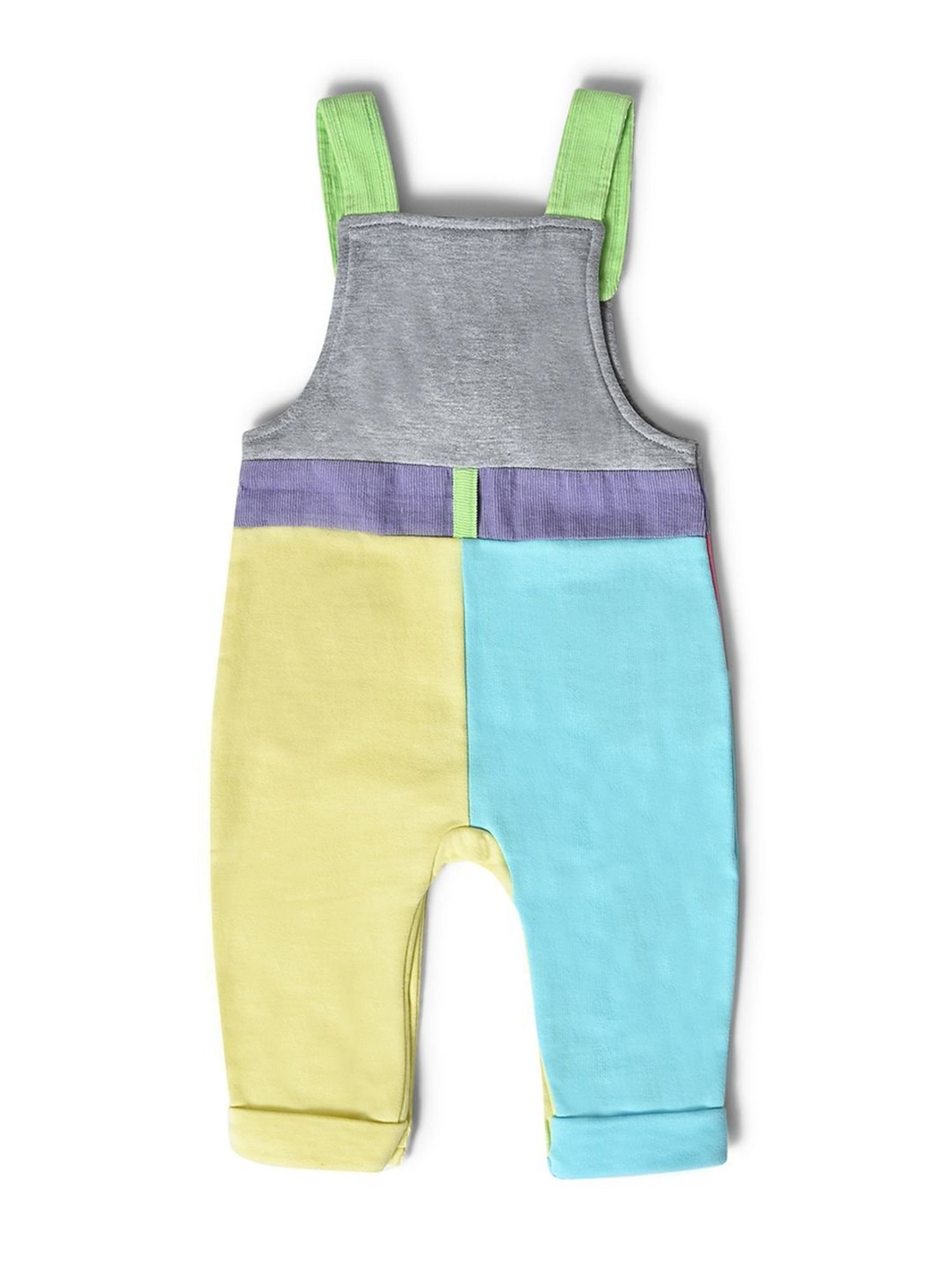 MiArcus Kids Multicolor Cotton Color Block Dungaree