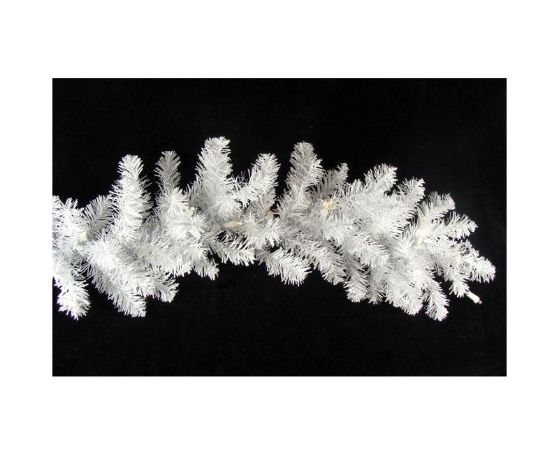 Darice 9' x 10" Battery Operated Pre-Lit LED White Artificial Christmas Garland - Clear