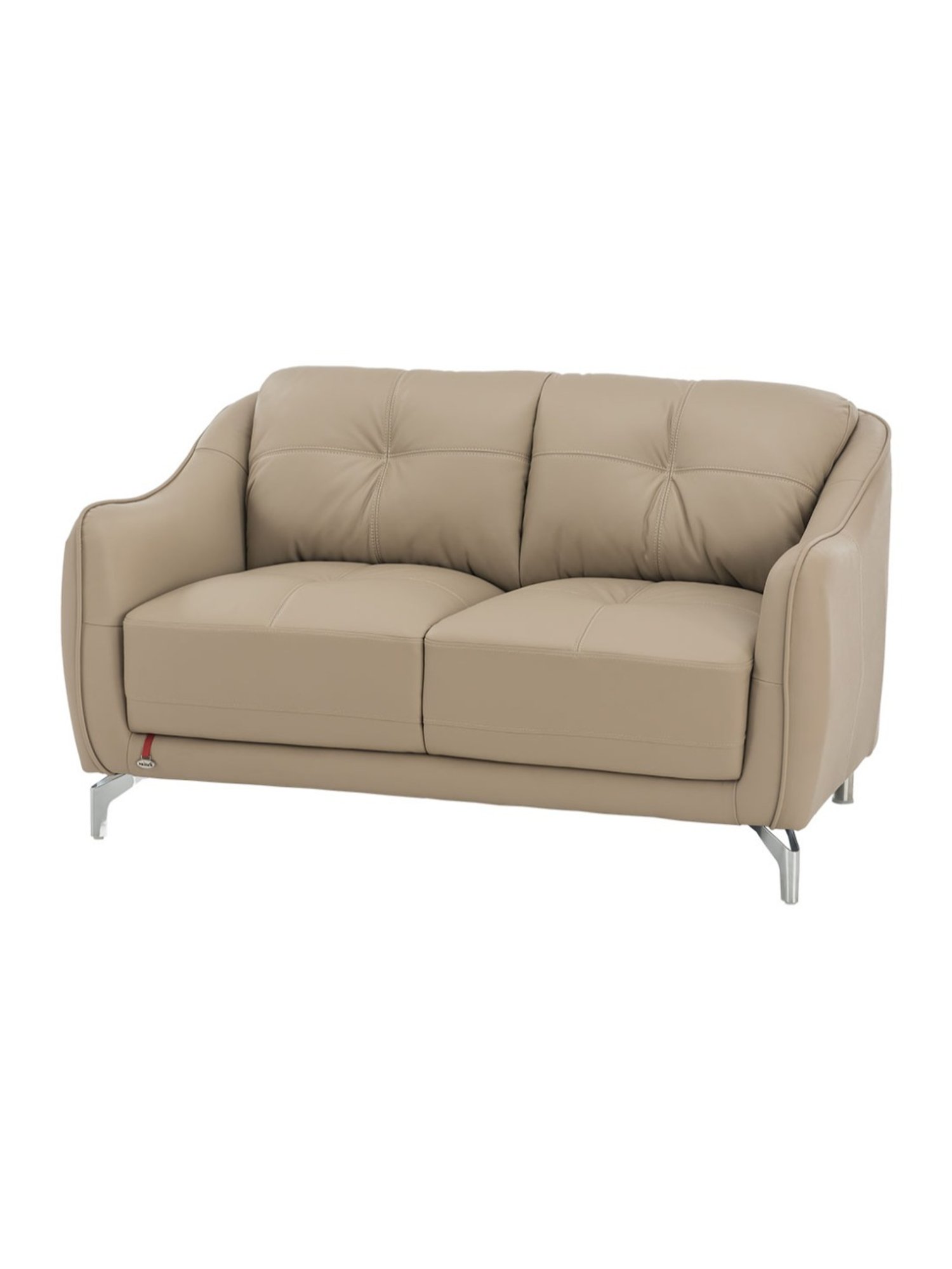 Durian Skyler Mushroom Brown Leather 2 Seater Sofa