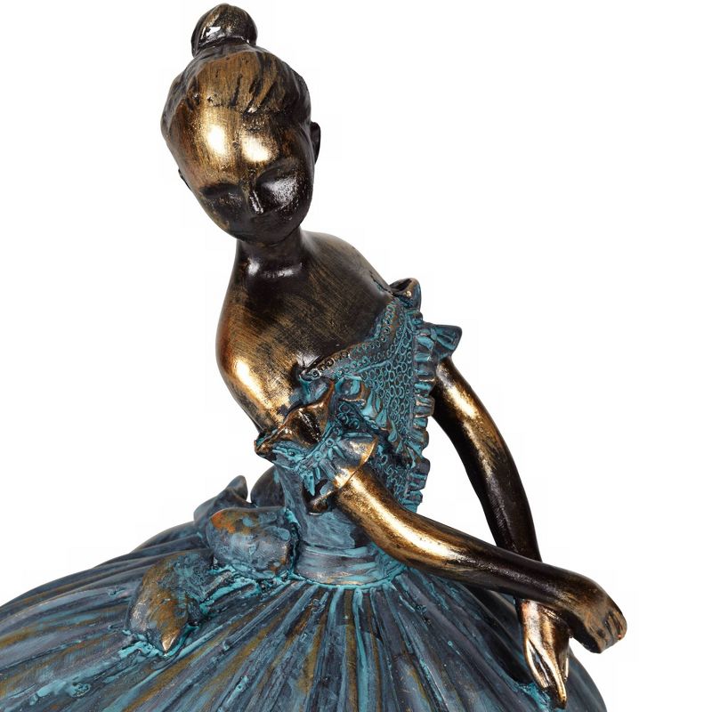 Dahlia Studios Ballerina 12" High Decorative Sculpture in Verde Bronze
