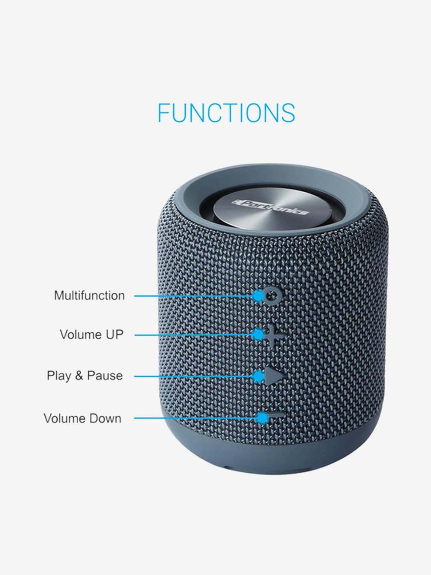 Portronics SoundDrum POR-547 10W Bluetooth Speaker (Blue)