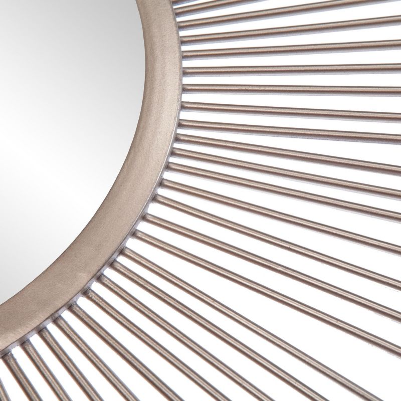 36"x36" Rays Sunburst Metal Framed Decorative Wall Mirror Champagne - Patton Wall Decor