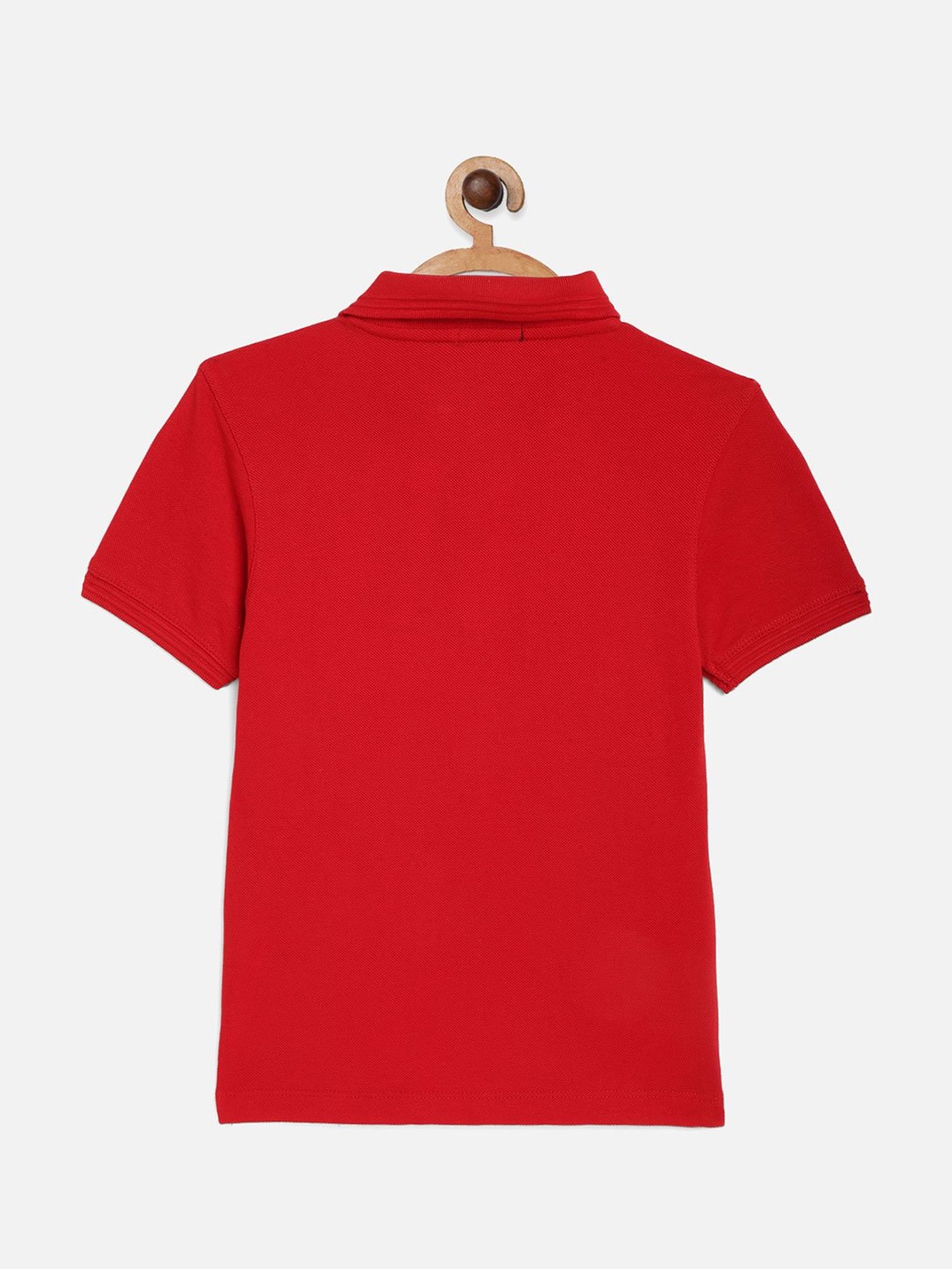 Octave Kids Red Graphic Print Polo T-Shirt