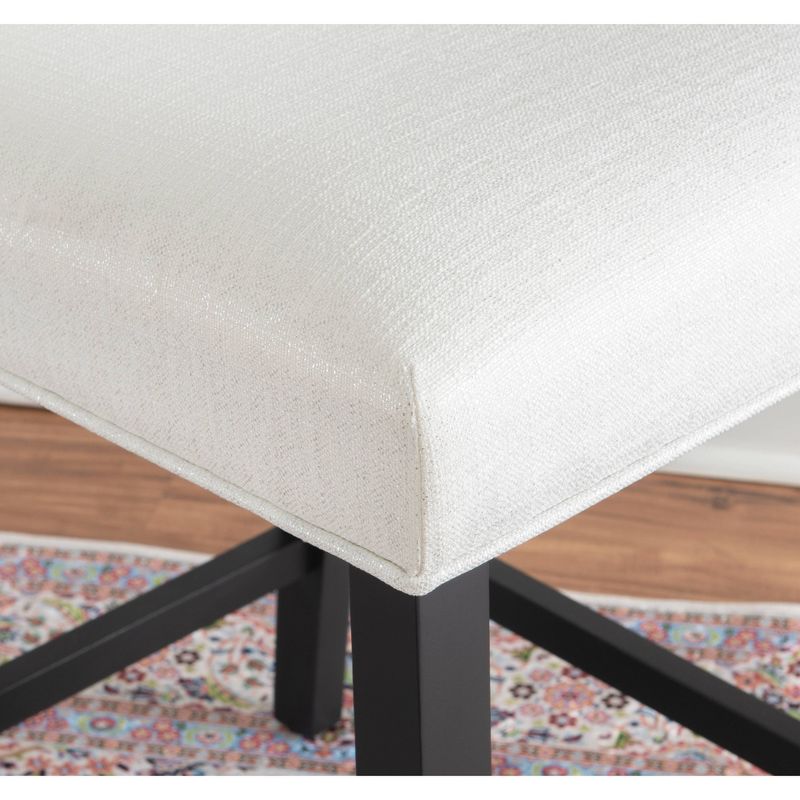 24" Stewart Upholstered Counter Height Barstool - Glitz White - Linon