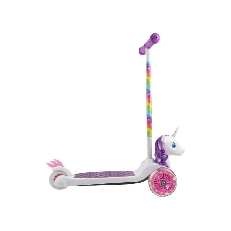 Sakar Unicorn 3D 3 Wheel Scooter - White/Pink/Purple