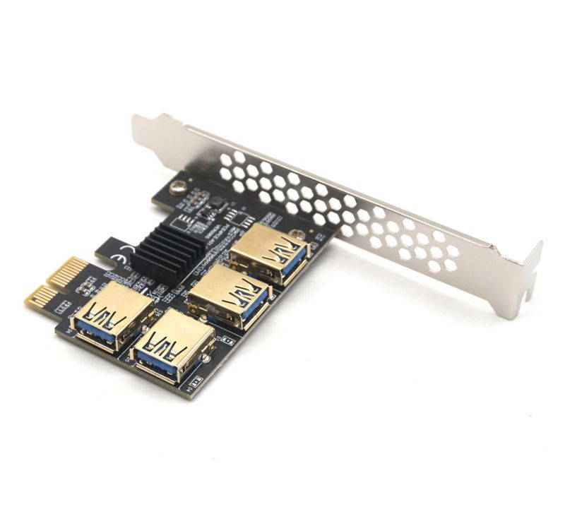 Weastlinks Riser USB 3.0 PCI-E Express 1x to 16x Riser Card Adapter PCIE 1 to 4 Slot PCIe Port Multiplier Card for BTC Bitcoin Miner Mining