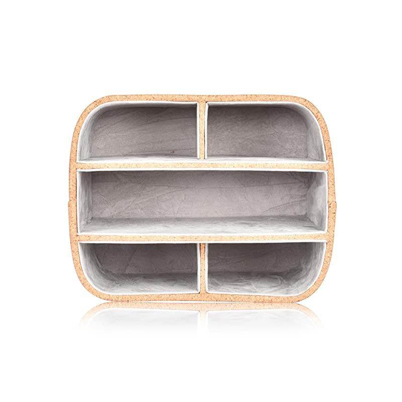 Control Holder 360 Degree Spinning Desk Organizer for Controllers, TV Guide, Mail, Electronics and Media Storage (Black and Brown)