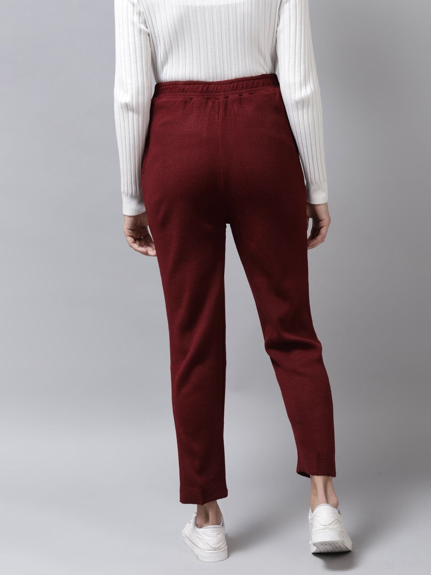 Cayman Maroon Mid Rise Pants