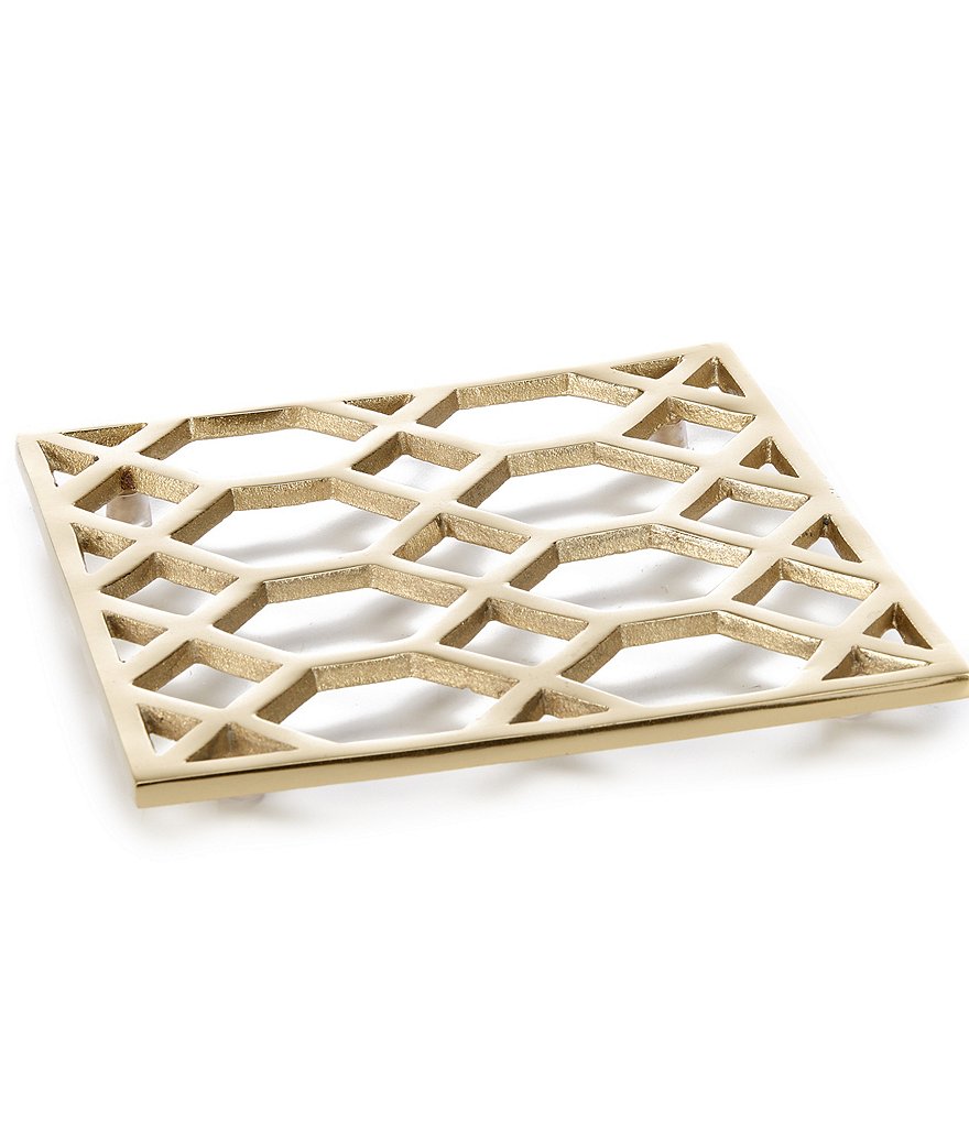 Southern Living Gold Square Geo Trivet