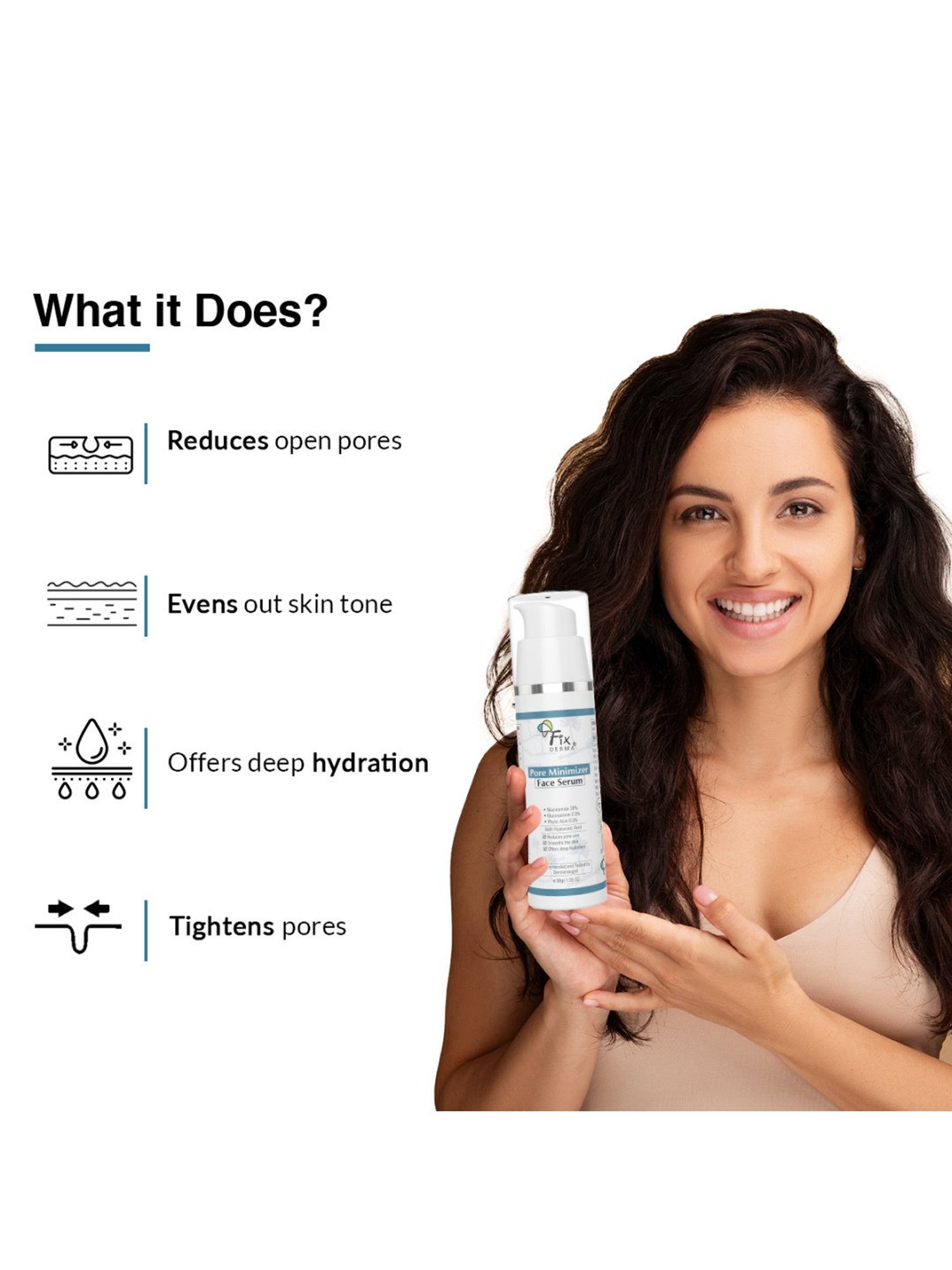 Fixderma Pore Minimizer Face Serum for Men & Women - 30 gm