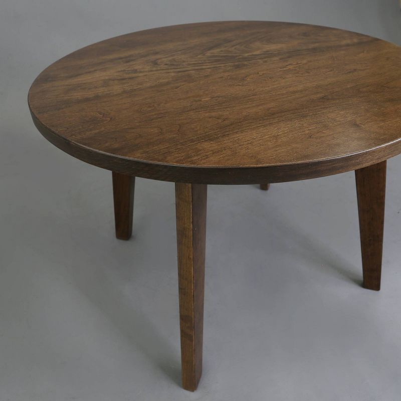 Solid American Cherry Wood Round Coffee Table Antique Cherry - Flora Home