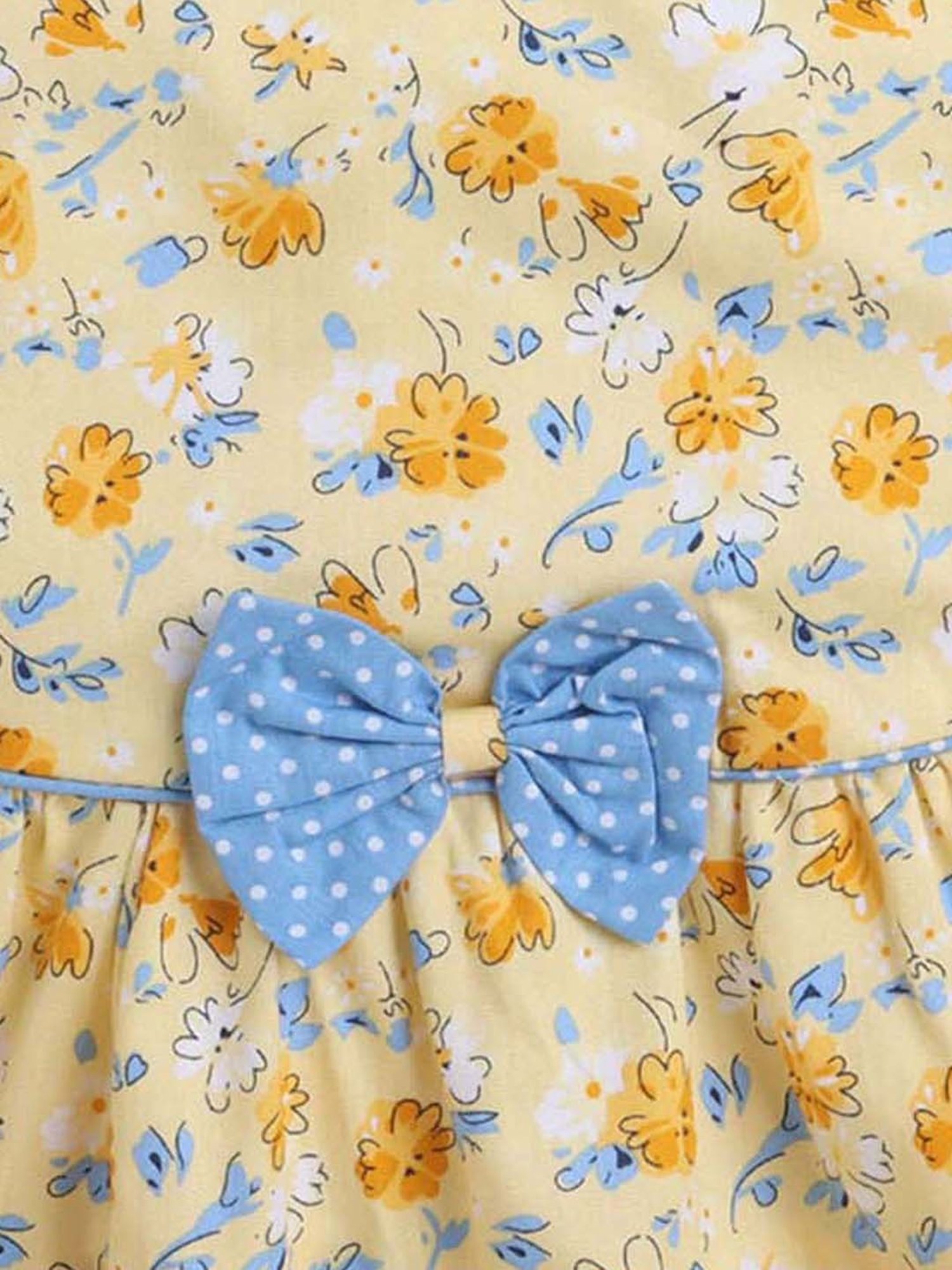 The Magic Wand Kids Yellow Polyester Printed Casual Dress