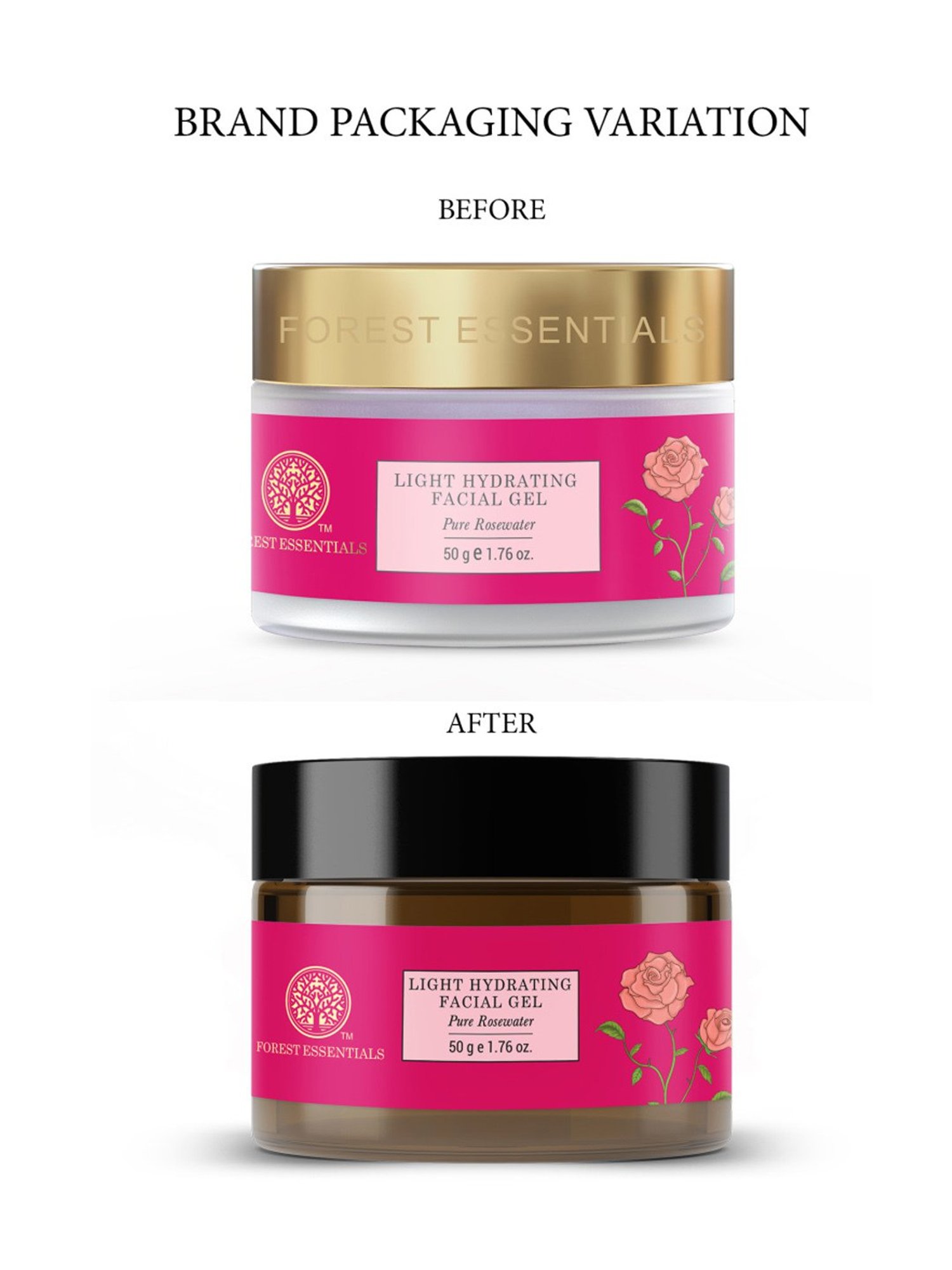 Forest Essentials Light Hydrating Ayurvedic Moisturiser Facial Gel with Pure Rosewater - 50 gm