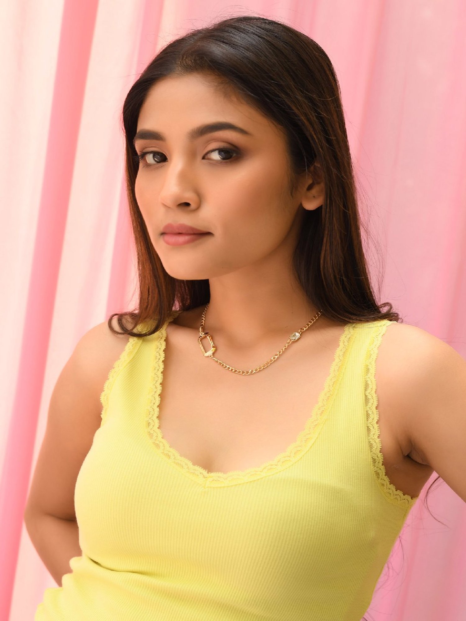 Jewelz Chain Necklace With Beautiful Stone Pendant for Girls & Women