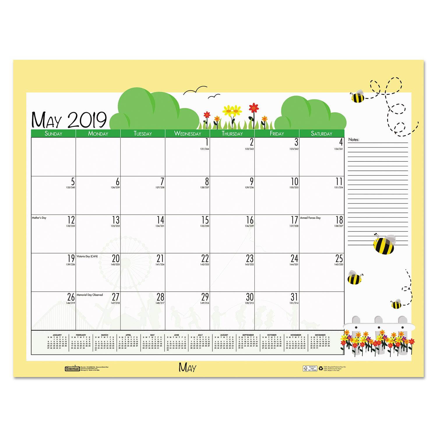 House of Doolittle Earthscapes Seasonal Desk Pad Calendar 22 x 17 Illustrated