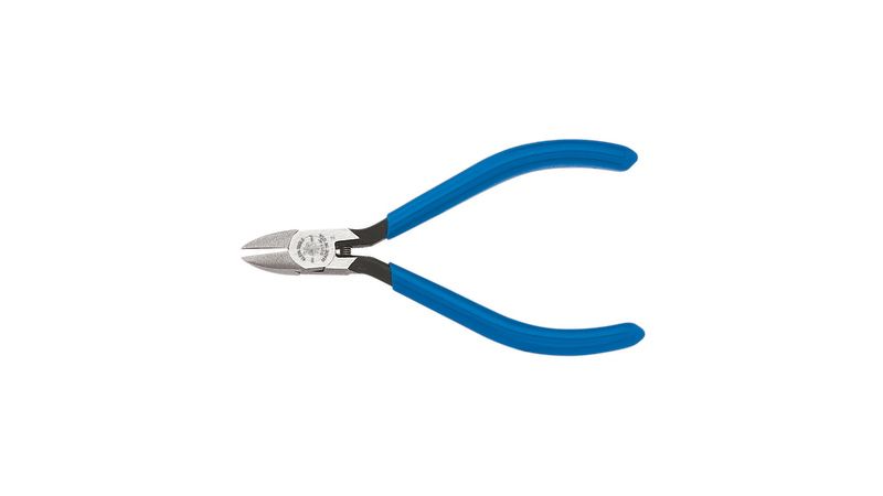 KLEIN TOOLS D257-4C Diagonal Cutting Pliers, Electronics, Tapered Nose, Spring,