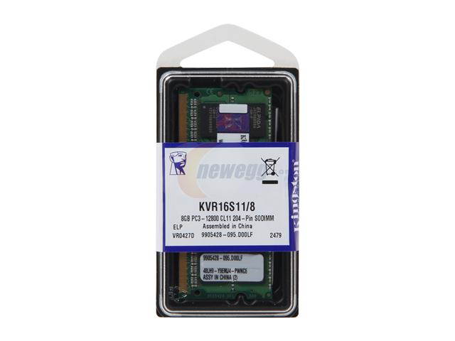 Kingston 2GB 204-Pin DDR3 SO-DIMM DDR3 1600 (PC3 12800) Laptop Memory Model KVR16S11S6/2