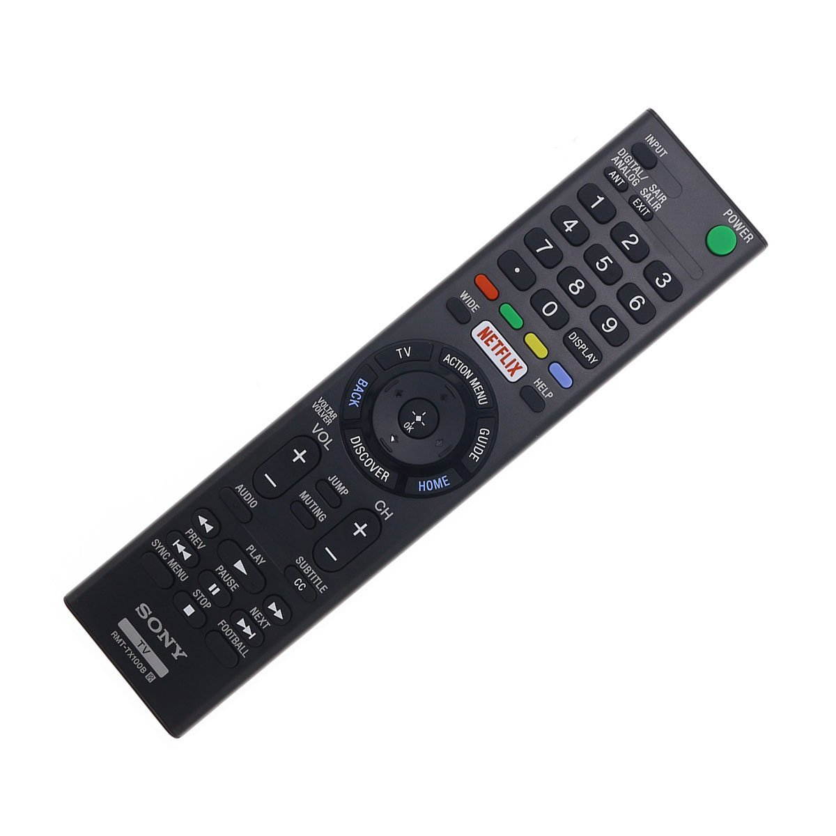 Remote Control for Sony RMT-TX100B 4K UHD TV (149297521) With Netflix Button