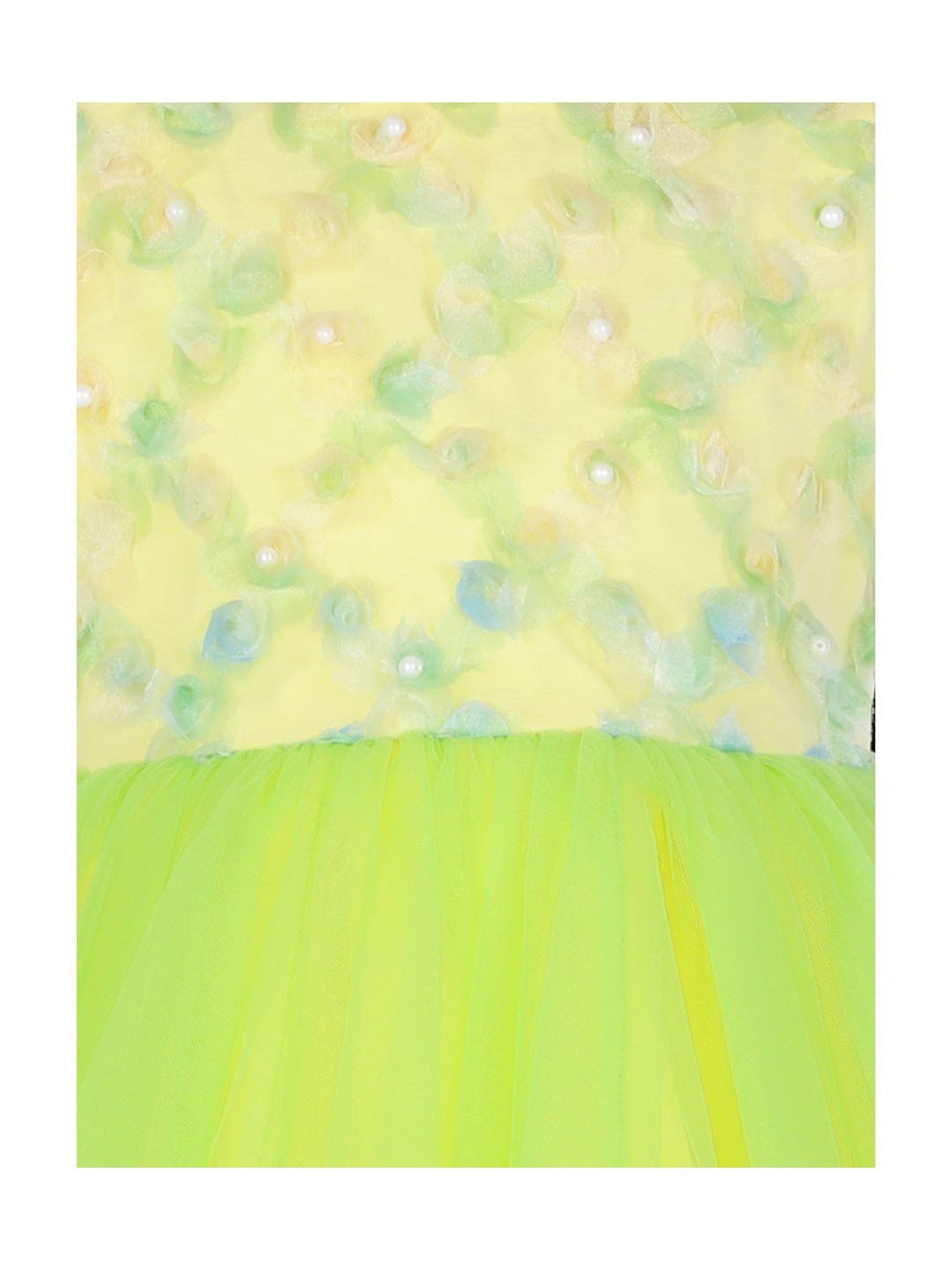 Lil Drama Kids Lime Green Applique Dress