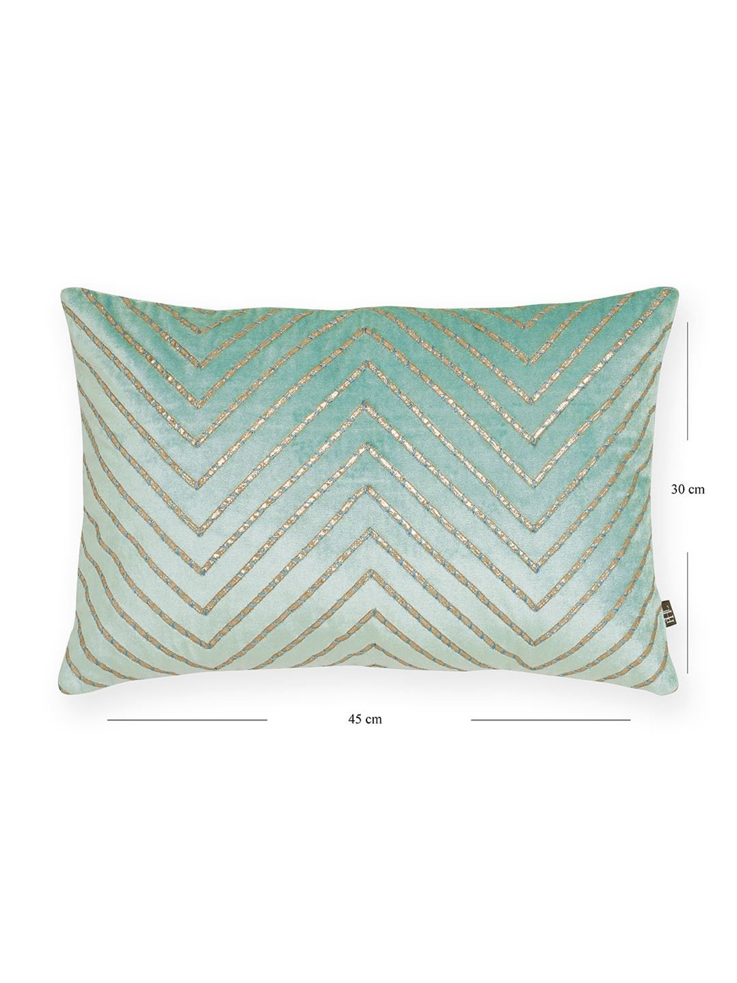 Pure Home and Living Blue Velvet Embroidery Cushion Cover