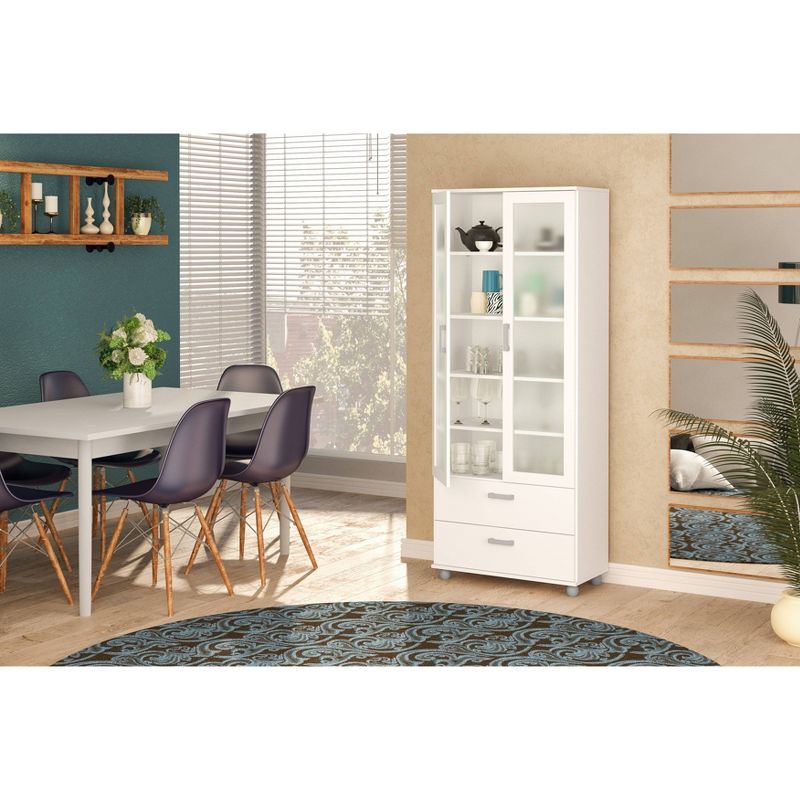 70.28" Quebec 2 Door Bookcase White - Chique