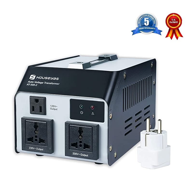 500 Watt Voltage Transformer Converter Auto Step Up Step Down 110120Volts 220240 Volts WExtra Surge Protection Circuit Breaker Protection Soft Start Function
