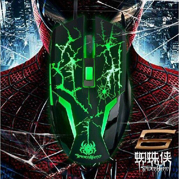 Ajazz 8D 2400DPI The Spider Hero 6 Green Led 6 Buttons Optical Usb Gaming Mouse