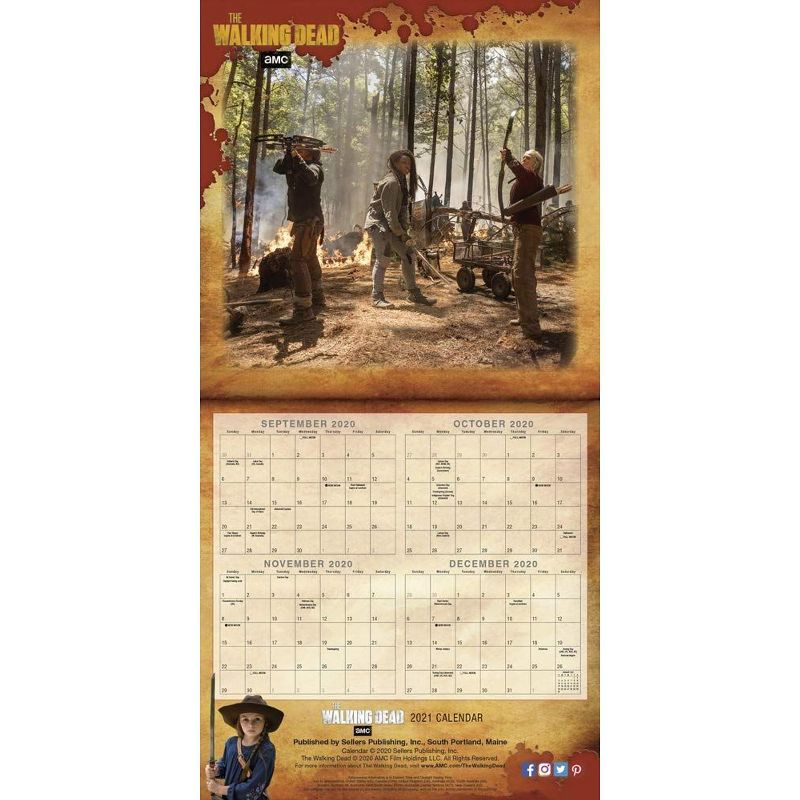 Sellers Publishing 2021 AMC The Walking Dead^A(R) 16-Month Wall Calendar AMC