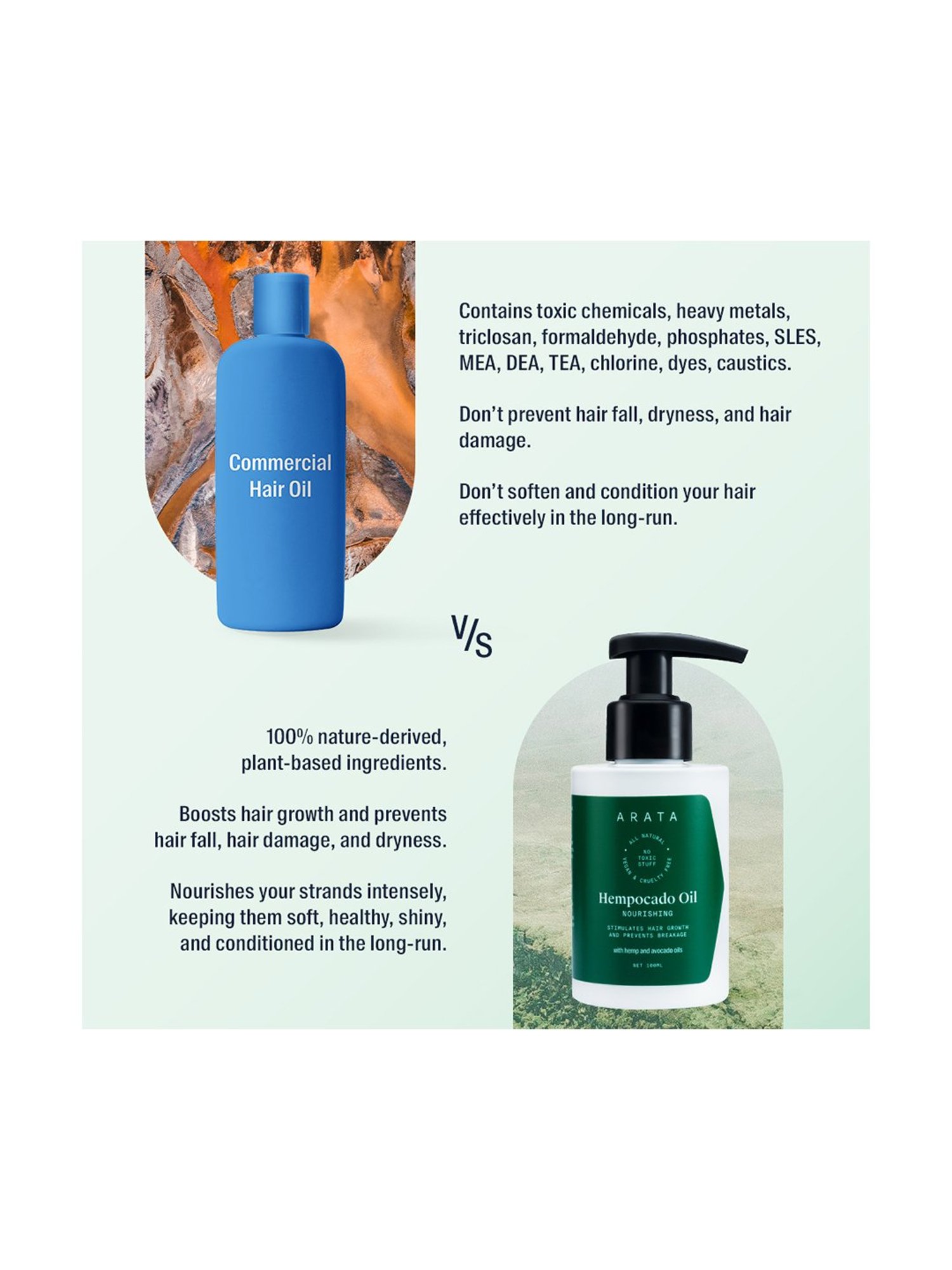 Arata Natural Nourishing Hempocado Hair Oil - 100 ml