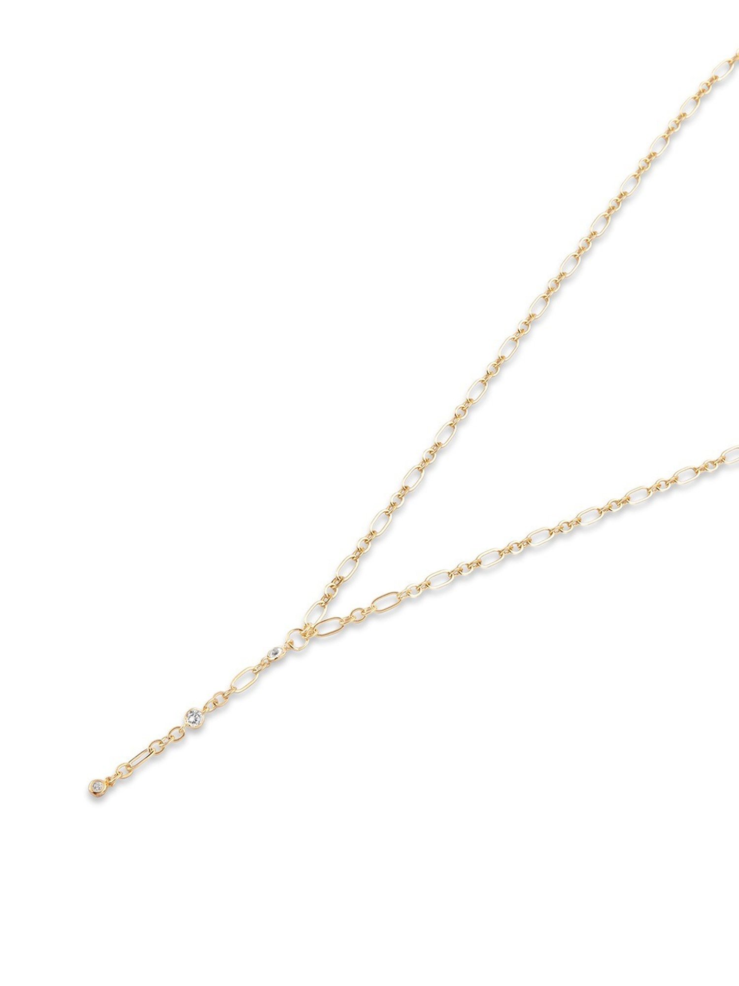 Accessorize London Real Gold-Plated Z Sparkle Y-chain Necklace