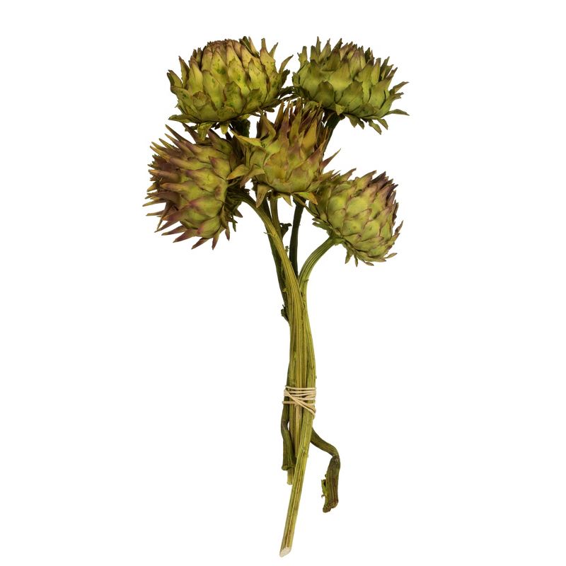 Vickerman 12" Basil Artichokes- Decorative Nat Stem, 5 stems, Dried