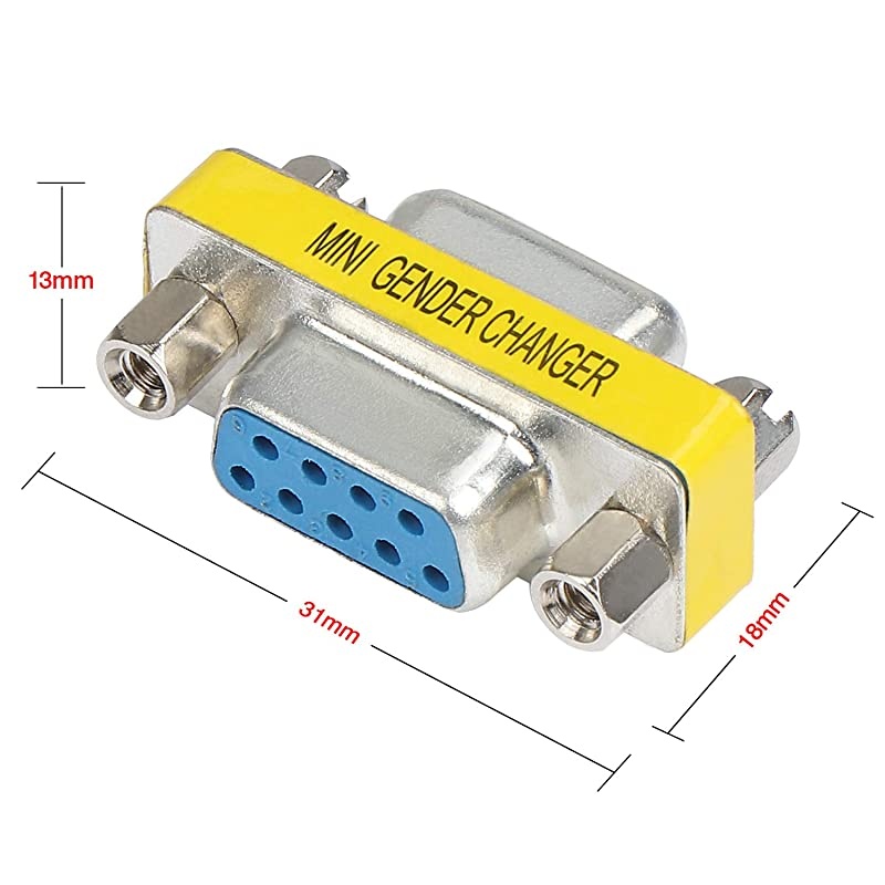 9 Pin RS232 DB9 Male to Male Female to Female Serial Cable Gender Changer Coupler Adapter 10 Pack DB9 Male to Male