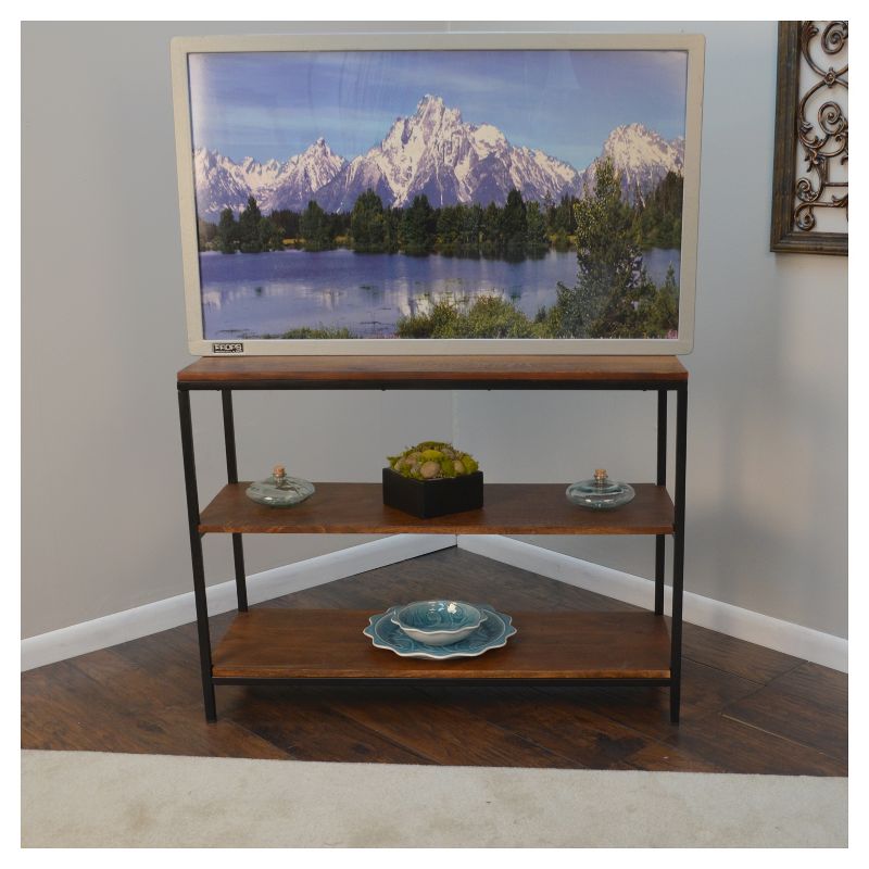 Finley Console/TV Stand - Chestnut/Black - Carolina Chair and Table