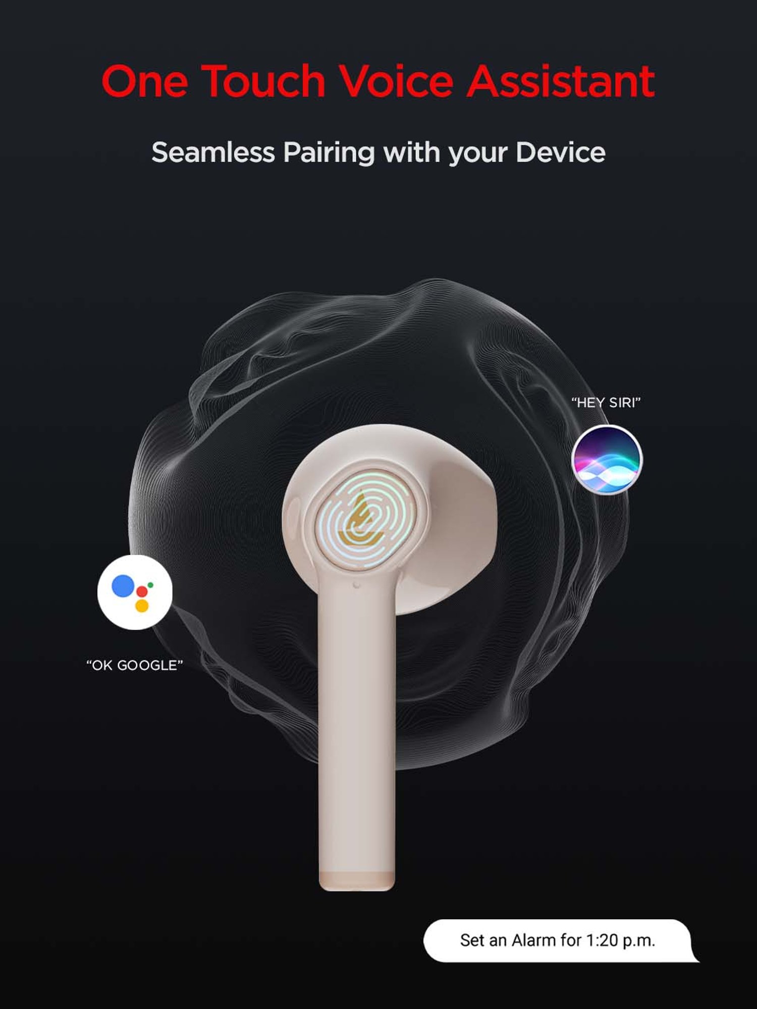 Boat Airdopes 131 In Ear Bluetooth Earbuds with Upto 60H Playback (Crimson Cream, True Wireless)