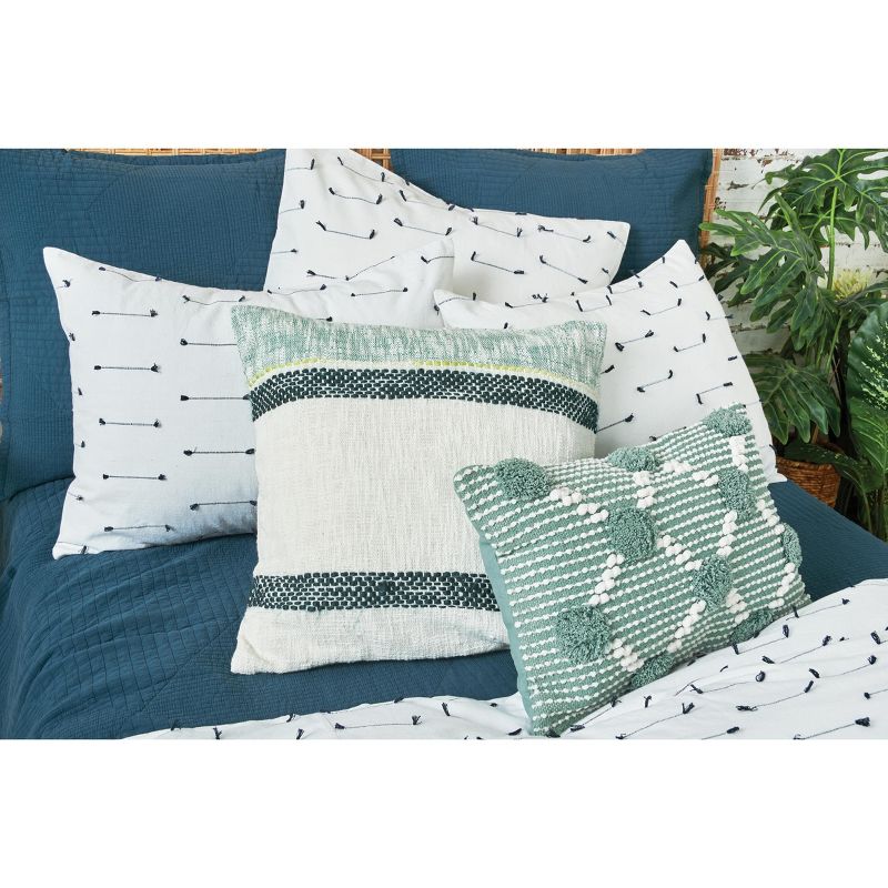 carol & frank 22" x 22" Luna Surf Blue & White Throw Pillow