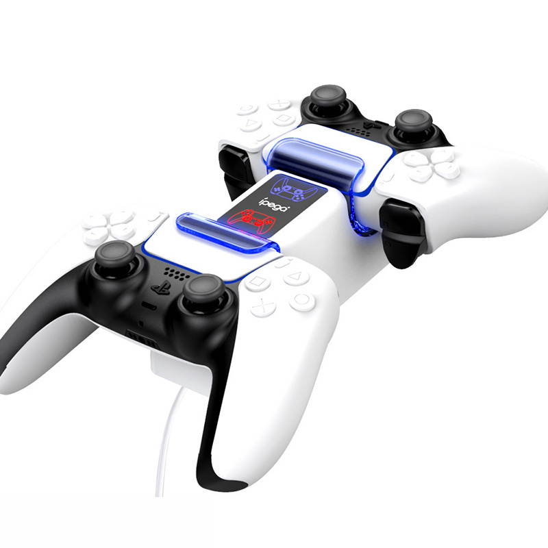 PS5 Controller Charger, Dual Charging Dock Station for Playstation 5 PS5 Controller with 5V/1.2A Fast Charging Cable, Playstation 5 Charging Station with LED Indicator